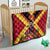 Custom Papua New Guinea Rugby Quilt Bird of Paradise and Hibiscus Polynesian Pattern Red Color