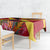 Custom Papua New Guinea Rugby Tablecloth Bird of Paradise and Hibiscus Polynesian Pattern Red Color