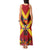 Custom Papua New Guinea Rugby Tank Maxi Dress Bird of Paradise and Hibiscus Polynesian Pattern Red Color LT03