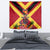 Custom Papua New Guinea Rugby Tapestry Bird of Paradise and Hibiscus Polynesian Pattern Red Color