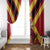 Custom Papua New Guinea Rugby Window Curtain Bird of Paradise and Hibiscus Polynesian Pattern Red Color