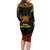 Papua New Guinea Bird-of-Paradise Family Matching Long Sleeve Bodycon Dress and Hawaiian Shirt Coat of Arms and Tribal Patterns LT03 - Polynesian Pride