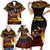 Papua New Guinea Bird-of-Paradise Family Matching Short Sleeve Bodycon Dress and Hawaiian Shirt Coat of Arms and Tribal Patterns LT03 - Polynesian Pride