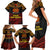 Papua New Guinea Bird-of-Paradise Family Matching Short Sleeve Bodycon Dress and Hawaiian Shirt Coat of Arms and Tribal Patterns LT03 - Polynesian Pride