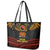 Papua New Guinea Bird-of-Paradise Leather Tote Bag Coat of Arms and Tribal Patterns