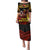 Papua New Guinea Bird-of-Paradise Puletasi Coat of Arms and Tribal Patterns LT03 Long Dress Black - Polynesian Pride