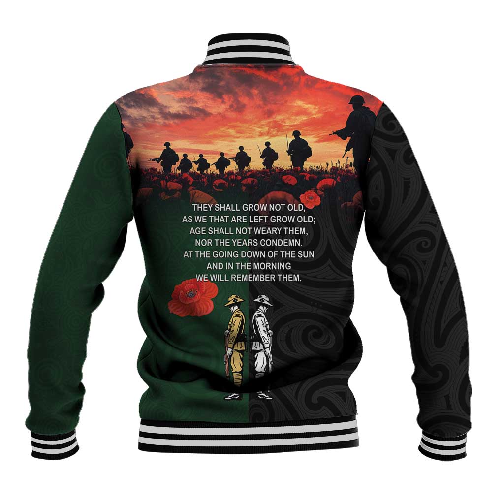 New Zealand and Australia ANZAC Day Baseball Jacket Lest We Forget Indigenous and Maori Pattern LT03 - Polynesian Pride