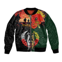 New Zealand and Australia ANZAC Day Bomber Jacket Lest We Forget Indigenous and Maori Pattern LT03 Unisex Multicolor - Polynesian Pride