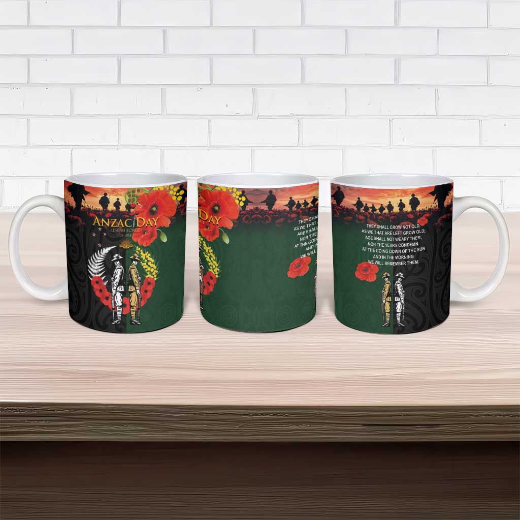 New Zealand and Australia ANZAC Day Ceramic Mug Lest We Forget Indigenous and Maori Pattern LT03 - Polynesian Pride