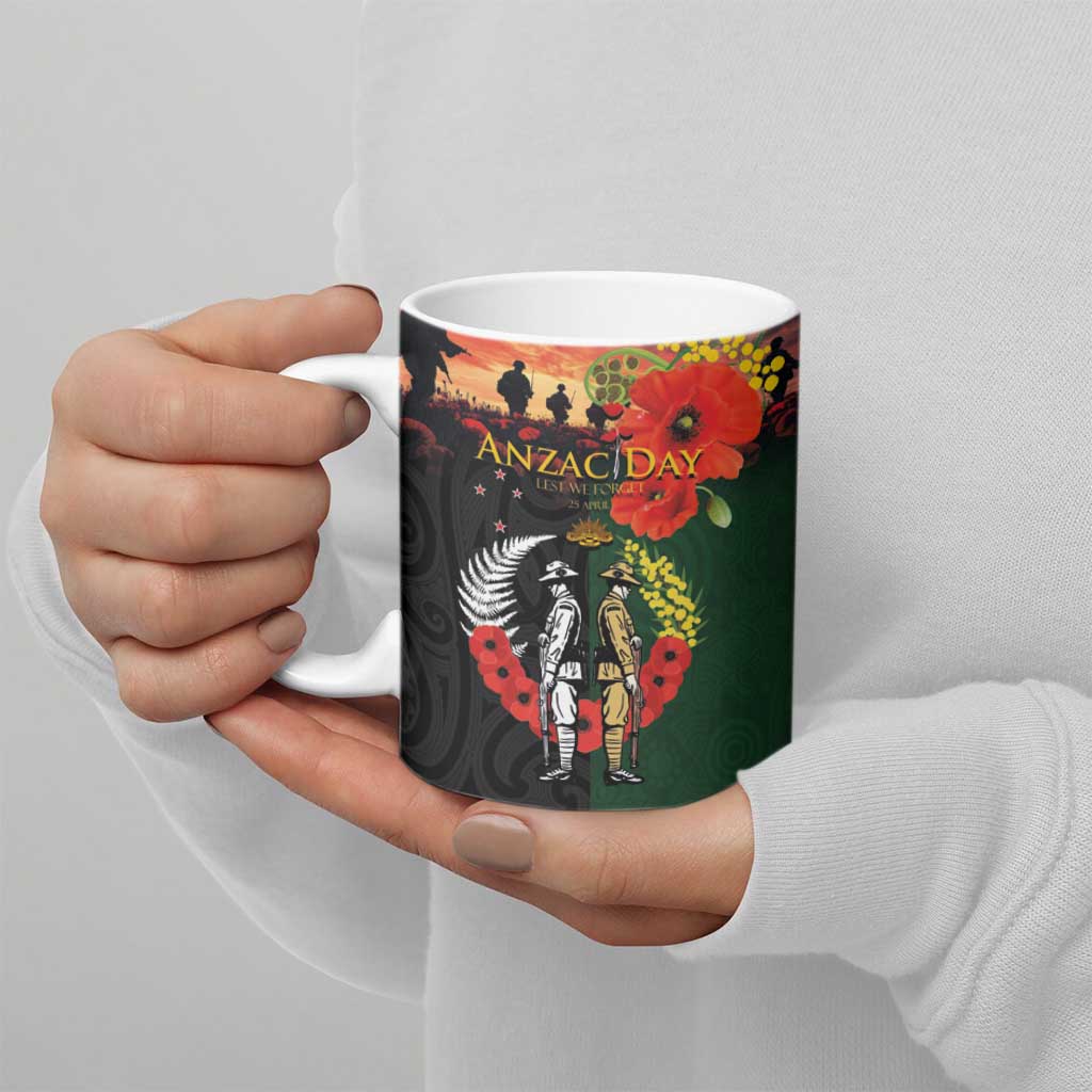 New Zealand and Australia ANZAC Day Ceramic Mug Lest We Forget Indigenous and Maori Pattern LT03 - Polynesian Pride
