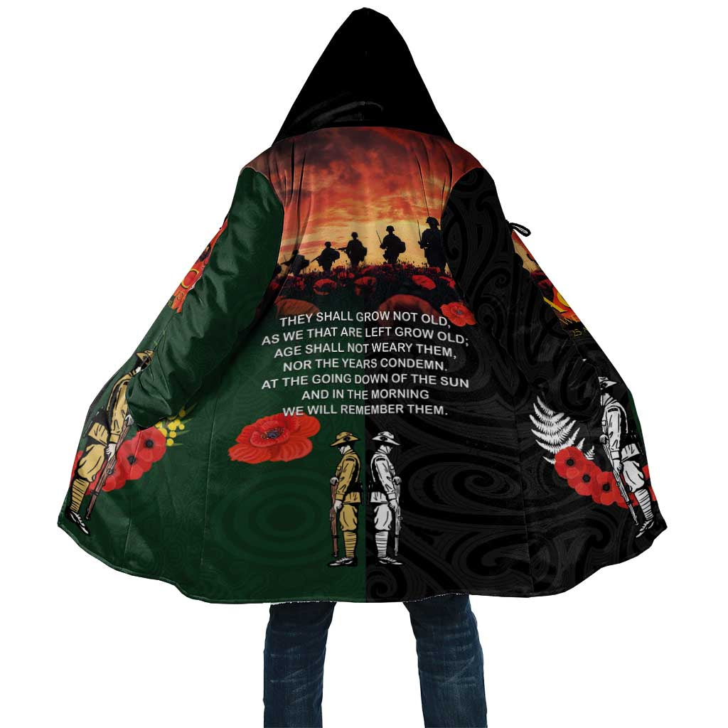 New Zealand and Australia ANZAC Day Cloak Lest We Forget Indigenous and Maori Pattern LT03 Unisex Multicolor - Polynesian Pride