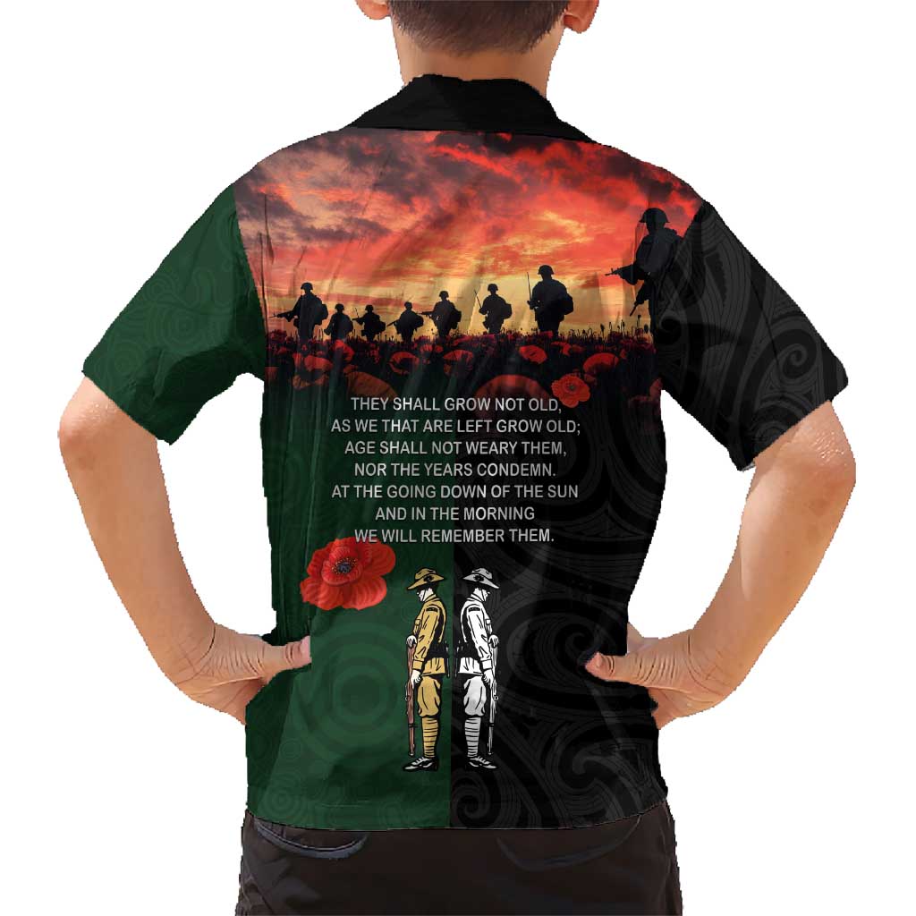 New Zealand and Australia ANZAC Day Hawaiian Shirt Lest We Forget Indigenous and Maori Pattern LT03 - Polynesian Pride