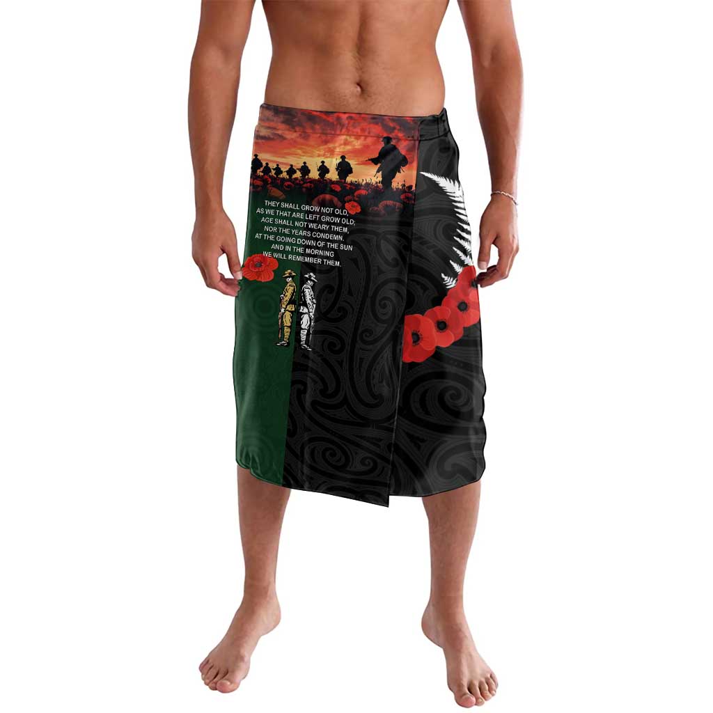 New Zealand and Australia ANZAC Day Lavalava Lest We Forget Indigenous and Maori Pattern LT03 Multicolor - Polynesian Pride