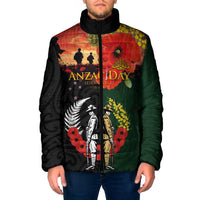 New Zealand and Australia ANZAC Day Padded Jacket Lest We Forget Indigenous and Maori Pattern LT03 Men Multicolor - Polynesian Pride