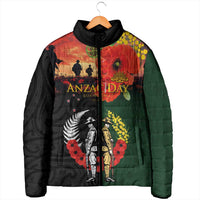 New Zealand and Australia ANZAC Day Padded Jacket Lest We Forget Indigenous and Maori Pattern LT03 - Polynesian Pride