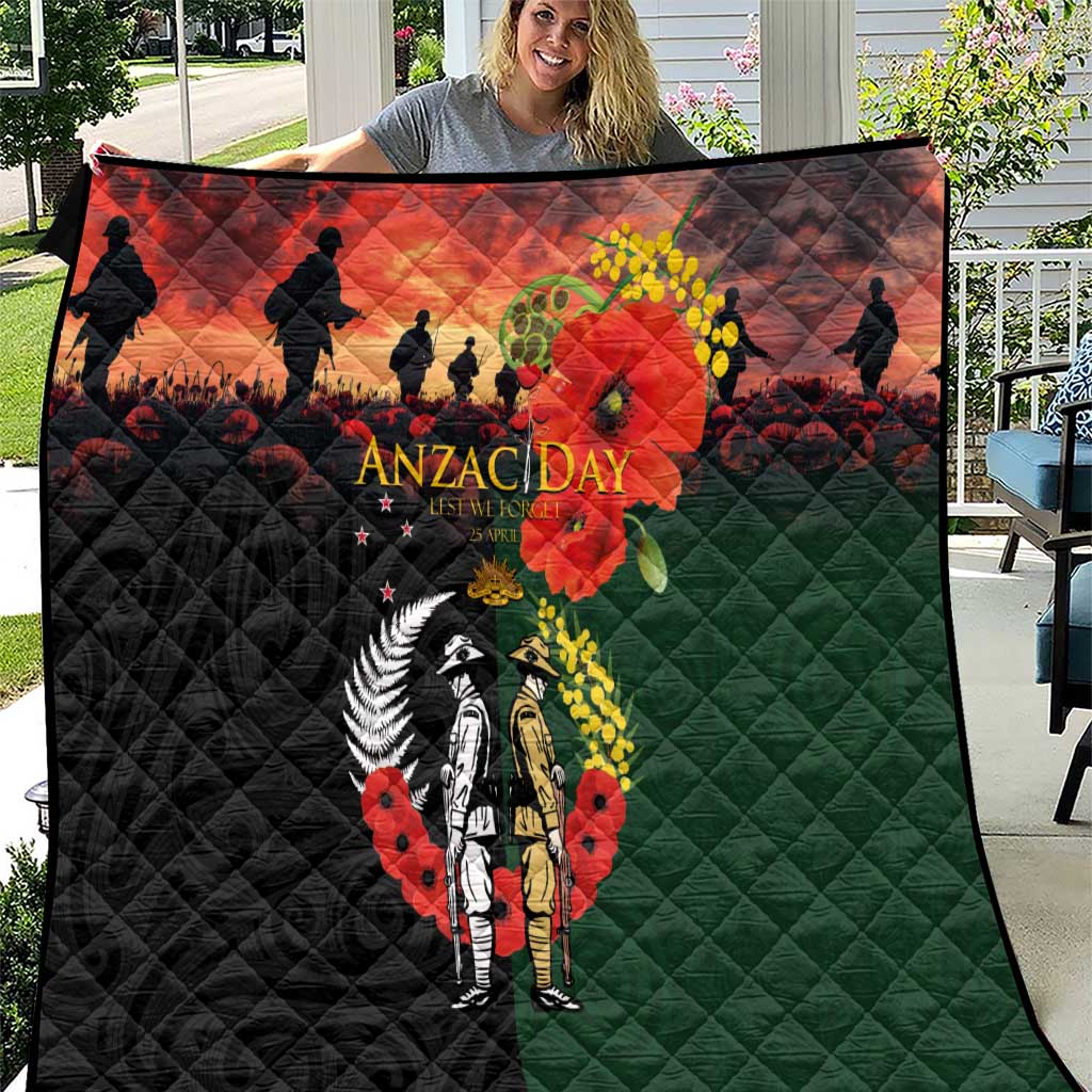 New Zealand and Australia ANZAC Day Quilt Lest We Forget Indigenous and Maori Pattern LT03 Multicolor - Polynesian Pride