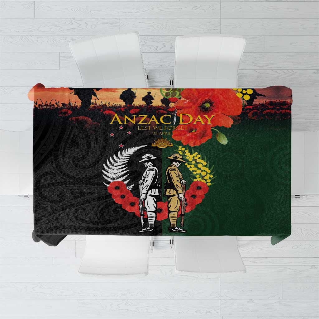 New Zealand and Australia ANZAC Day Tablecloth Lest We Forget Indigenous and Maori Pattern LT03 Multicolor - Polynesian Pride