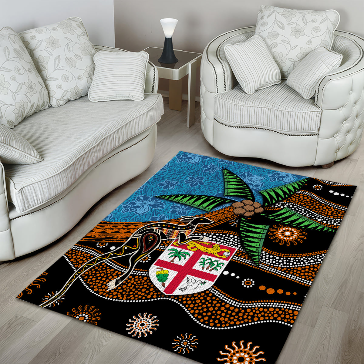 Fiji and Australia Area Rug Fijian and Aboriginal mix Culture LT03 - Polynesian Pride