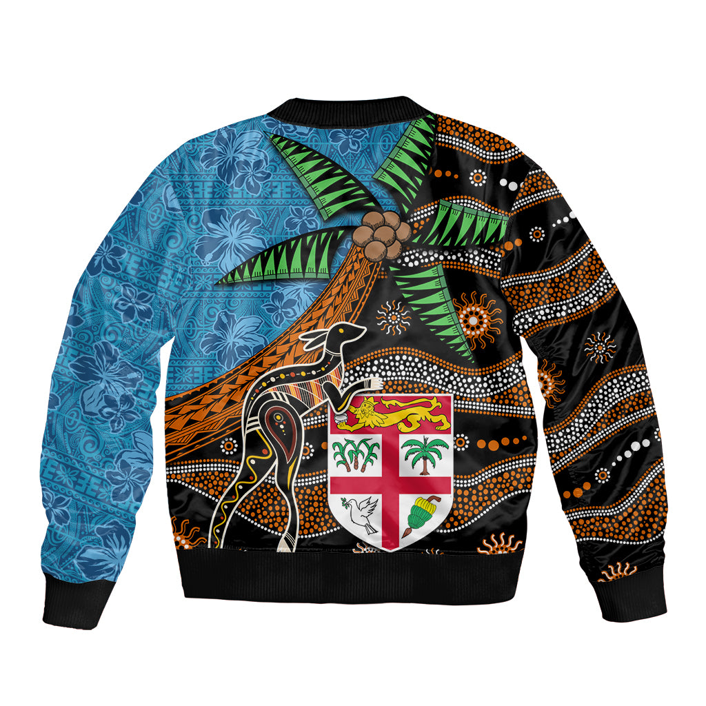 Fiji and Australia Bomber Jacket Fijian and Aboriginal mix Culture LT03 - Polynesian Pride
