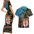 Fiji and Australia Couples Matching Short Sleeve Bodycon Dress and Hawaiian Shirt Fijian and Aboriginal mix Culture