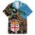 Fiji and Australia Family Matching Short Sleeve Bodycon Dress and Hawaiian Shirt Fijian and Aboriginal mix Culture