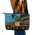 Fiji and Australia Leather Tote Bag Fijian and Aboriginal mix Culture