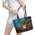 Fiji and Australia Leather Tote Bag Fijian and Aboriginal mix Culture