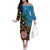 Fiji and Australia Off The Shoulder Long Sleeve Dress Fijian and Aboriginal mix Culture