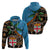 Fiji and Australia Zip Hoodie Fijian and Aboriginal mix Culture