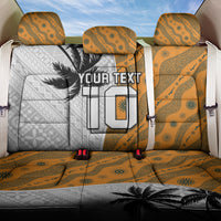 Custom Fiji and Australia Rugby Back Car Seat Cover Tapa Mix Aboriginal Pattern Half Style LT03 One Size White - Polynesian Pride
