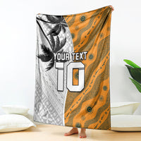Custom Fiji and Australia Rugby Blanket Tapa Mix Aboriginal Pattern Half Style LT03 - Polynesian Pride