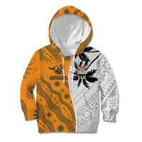 Custom Fiji and Australia Rugby Kid Hoodie Tapa Mix Aboriginal Pattern Half Style LT03 Hoodie White - Polynesian Pride