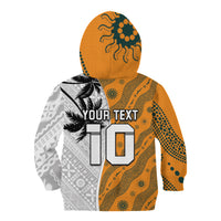Custom Fiji and Australia Rugby Kid Hoodie Tapa Mix Aboriginal Pattern Half Style LT03 - Polynesian Pride