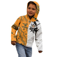 Custom Fiji and Australia Rugby Kid Hoodie Tapa Mix Aboriginal Pattern Half Style LT03 - Polynesian Pride