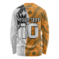 Custom Fiji and Australia Rugby Long Sleeve Shirt Tapa Mix Aboriginal Pattern Half Style LT03 - Polynesian Pride
