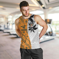 Custom Fiji and Australia Rugby Men Tank Top Tapa Mix Aboriginal Pattern Half Style LT03 White - Polynesian Pride