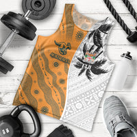Custom Fiji and Australia Rugby Men Tank Top Tapa Mix Aboriginal Pattern Half Style LT03 - Polynesian Pride