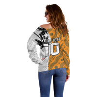 Custom Fiji and Australia Rugby Off Shoulder Sweater Tapa Mix Aboriginal Pattern Half Style LT03 - Polynesian Pride