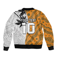 Custom Fiji and Australia Rugby Sleeve Zip Bomber Jacket Tapa Mix Aboriginal Pattern Half Style LT03 - Polynesian Pride
