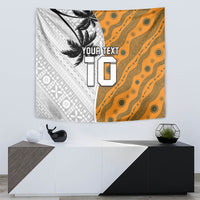Custom Fiji and Australia Rugby Tapestry Tapa Mix Aboriginal Pattern Half Style LT03 - Polynesian Pride