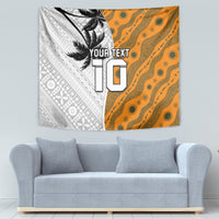 Custom Fiji and Australia Rugby Tapestry Tapa Mix Aboriginal Pattern Half Style LT03 - Polynesian Pride