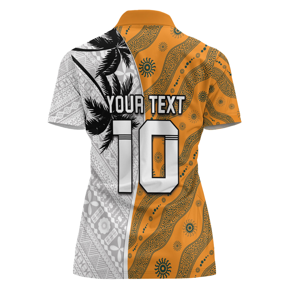 Custom Fiji and Australia Rugby Women Polo Shirt Tapa Mix Aboriginal Pattern Half Style LT03 - Polynesian Pride