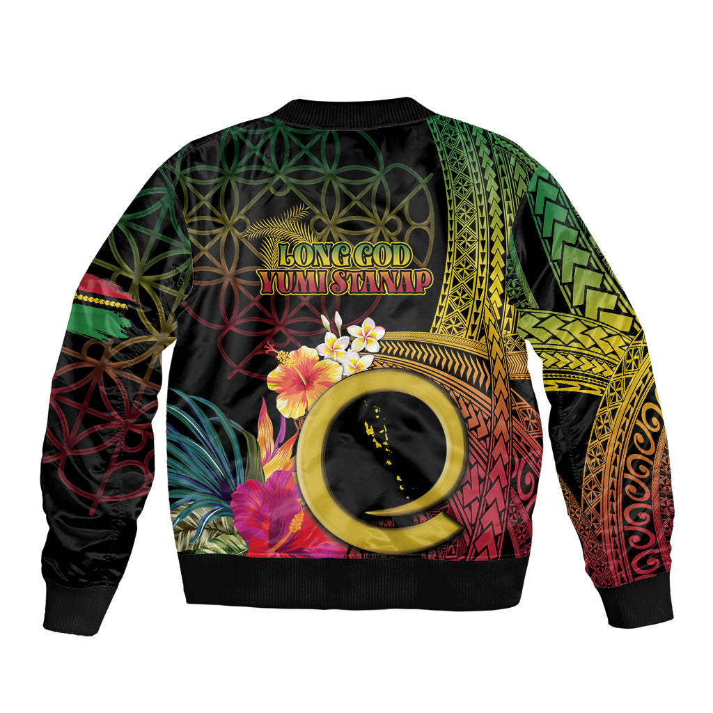 Vanuatu Independence Day Bomber Jacket Sand Drawing Melanesian Vibes LT03 - Polynesian Pride