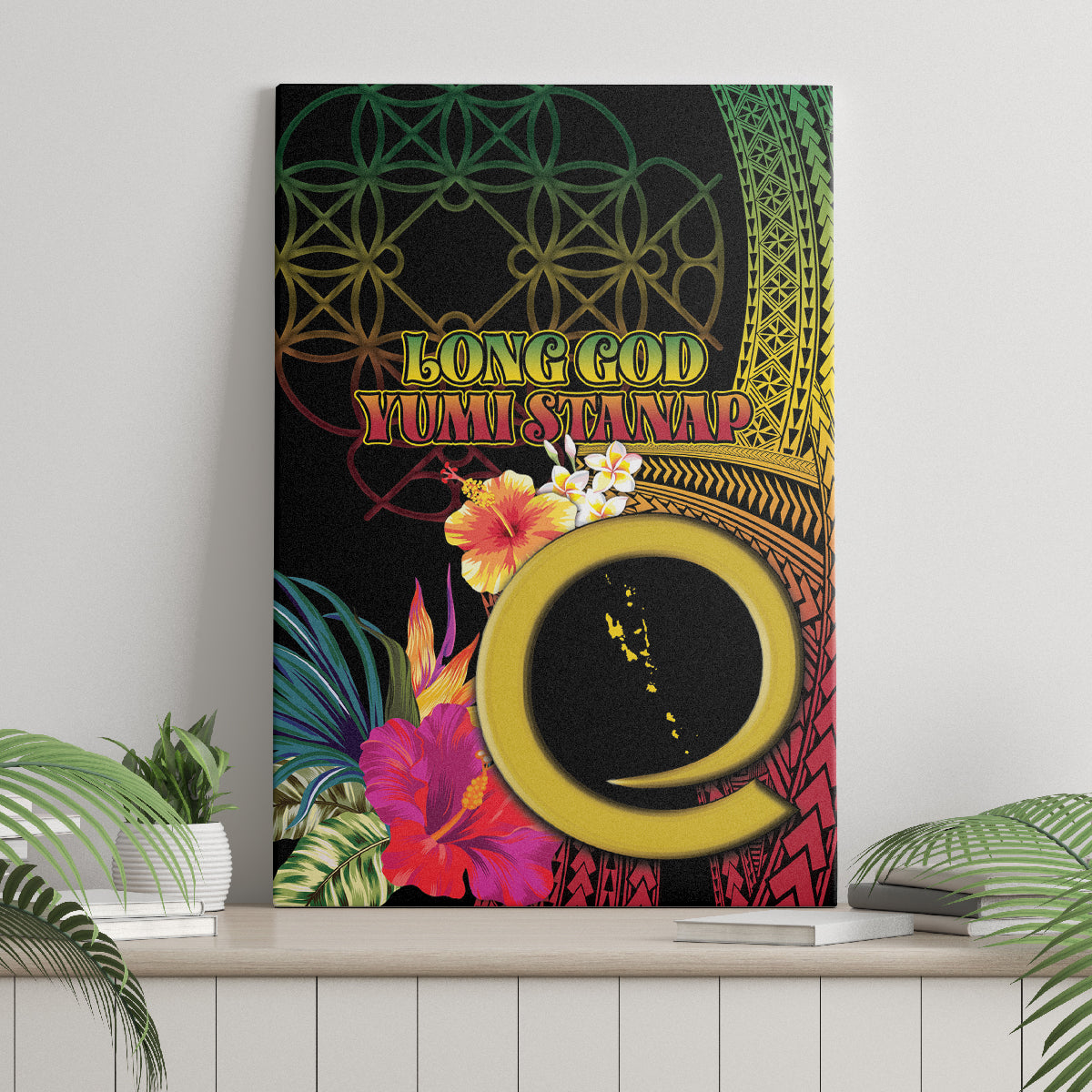 Vanuatu Independence Day Canvas Wall Art Sand Drawing Melanesian Vibes LT03 - Polynesian Pride