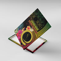 Vanuatu Independence Day Canvas Wall Art Sand Drawing Melanesian Vibes LT03 With Frame Black - Polynesian Pride