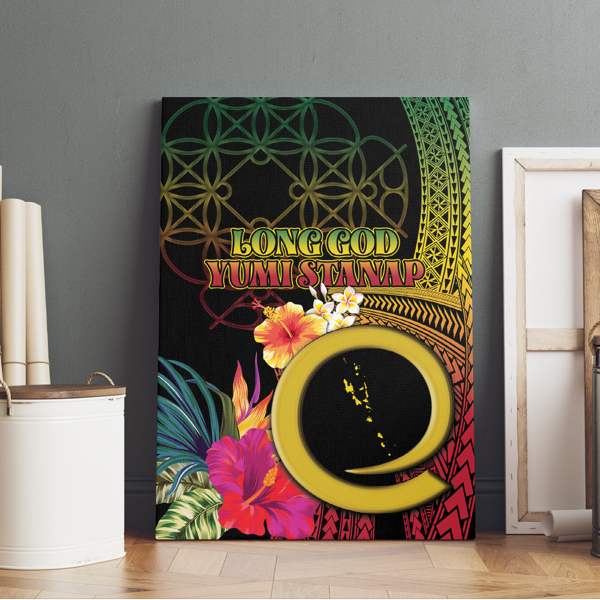 Vanuatu Independence Day Canvas Wall Art Sand Drawing Melanesian Vibes LT03 - Polynesian Pride