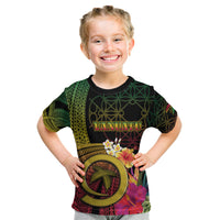 Vanuatu Independence Day Kid T Shirt Sand Drawing Melanesian Vibes LT03 Black - Polynesian Pride