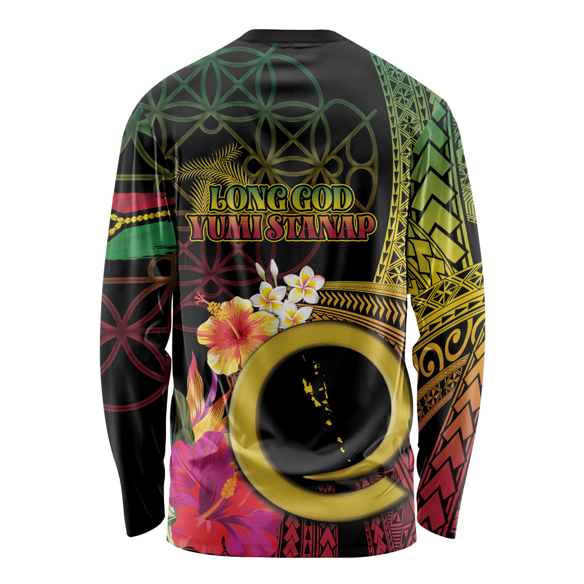 Vanuatu Independence Day Long Sleeve Shirt Sand Drawing Melanesian Vibes LT03 - Polynesian Pride