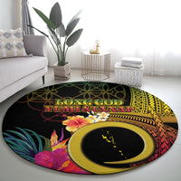 Vanuatu Independence Day Round Carpet Sand Drawing Melanesian Vibes LT03 - Polynesian Pride