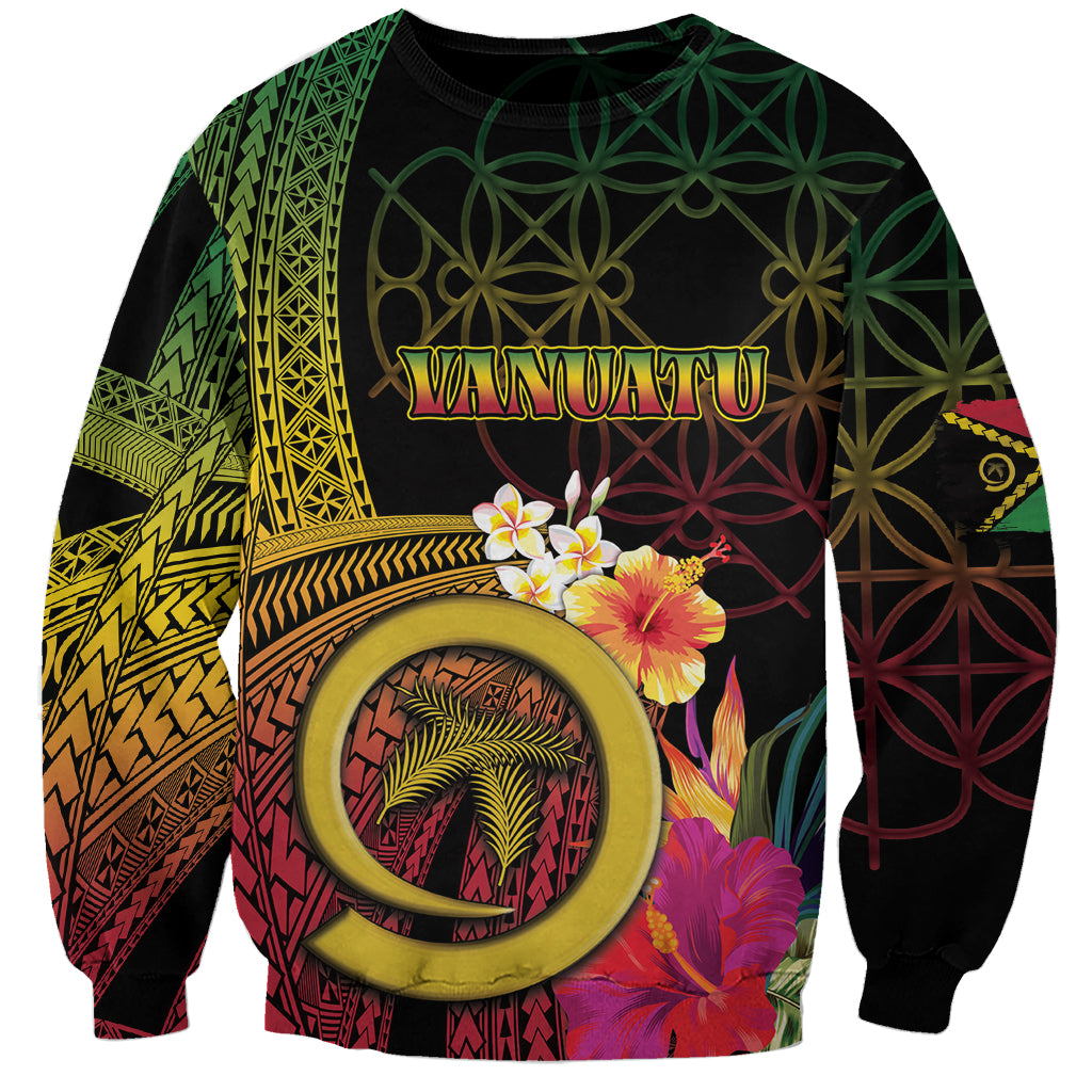 Vanuatu Independence Day Sweatshirt Sand Drawing Melanesian Vibes LT03 Unisex Black - Polynesian Pride